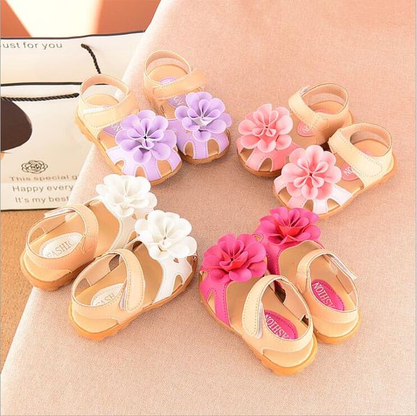 

new 2019 children's shoes and girls' sandals soft and comfortable korean version flower princess sandals baotou female baby sandal, Black;red