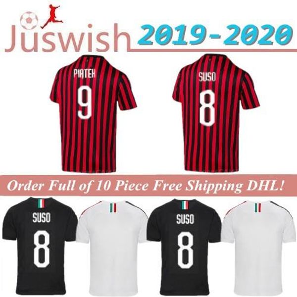 

19 20 ac milan soccer jersey romagnoli 2019 2020 ac milan piatek jersey suso football shirt kessie mens paqueta soccer shirt mayorista, Black;yellow