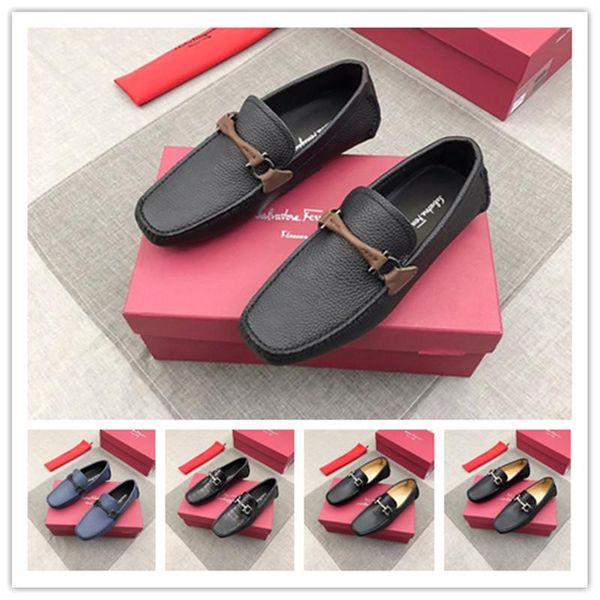 

classic spring/autumn 2019 men casual shoes men loafers fashion sneakers leather breathable slip-on driving shoes brand design, Black