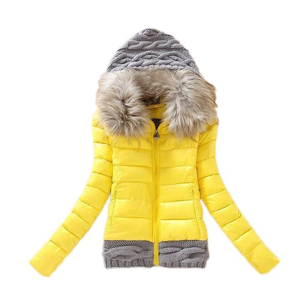 

winter women jacket coat warm knitting wool cap stitching sweaters candy color female jackets outwear vetement al710181, Tan;black