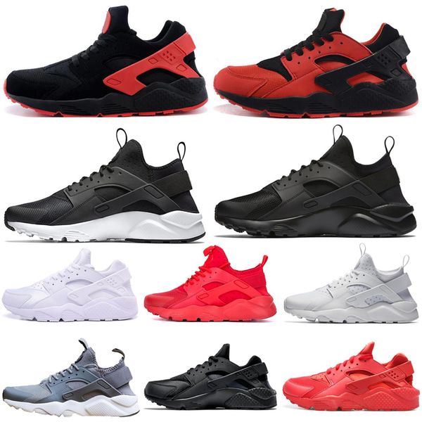 

Popular Huarache 1.0 4.0 Running Shoes love hate pack Triple White Black Red Purple Navy Huaraches Women Mens Trainer Sports Sneakers
