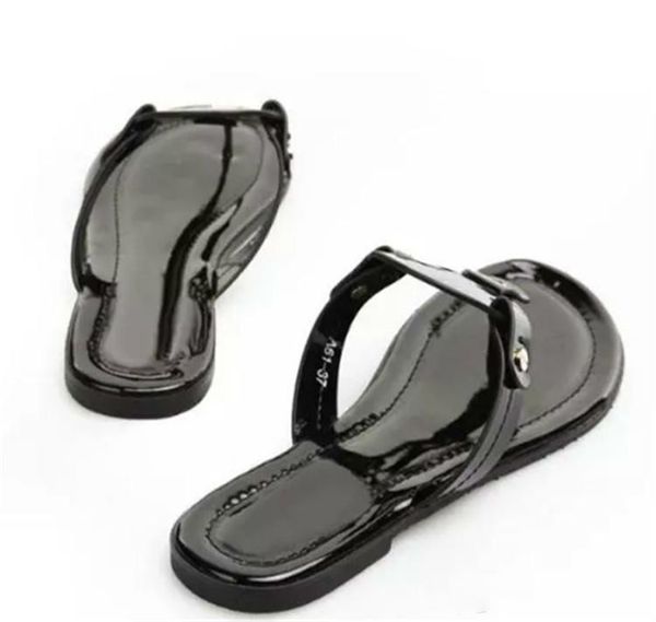 

синий натуральная кожа сандалии открытый пляж флип-флоп плоский каблук тапочки повседневная мокасины леди женская обувь sz 35-42, Black