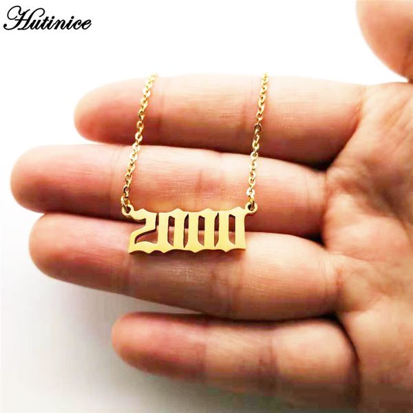

personalized year number necklaces for women custom year 1994 1995 1996 1997 1998 1999 2000 2019 birthday gift from 1980 to 2019, Silver
