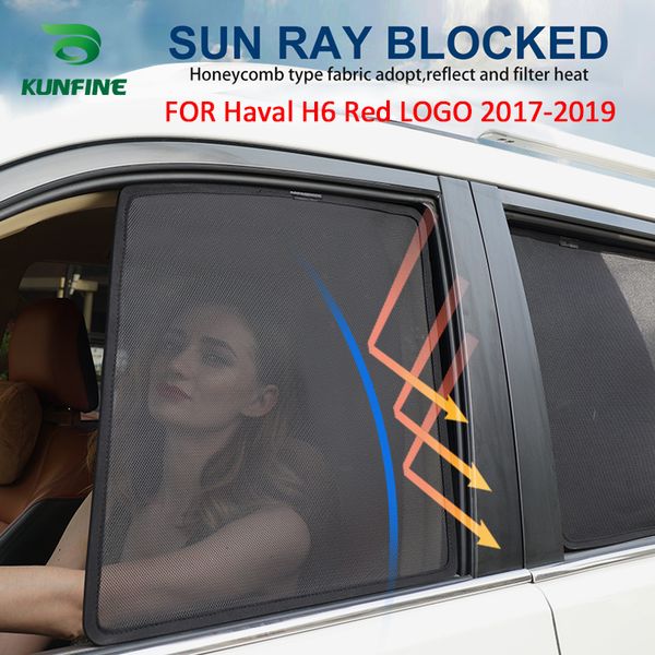 

4pcs/set or 2pcs/set magnetic car side window sunshades mesh shade blind for haval h6 red logo 2017-2019