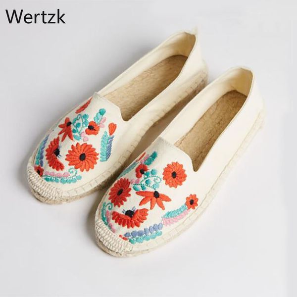 

fashion fashion casual embroidery flowers flat new women spring printed embroider slip on fishermen rope shoe a296, Black