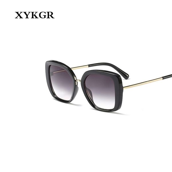 

xykgr big frame square sunglasses women's trend brand retro sunglasses men and women fashion black wine red glasses uv400, White;black
