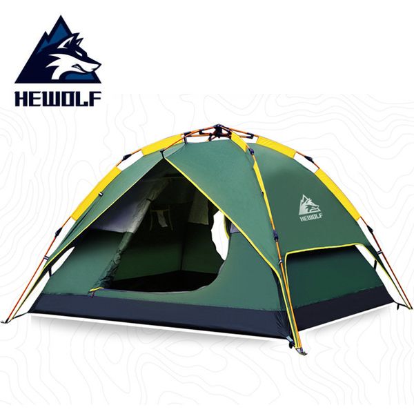

hewolf multifunction automatic tent 3 4 person waterproof three in one double layer outdoor camping tourist family tents