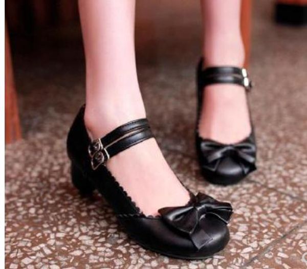 

women's shoes in spring and autumn low heel round head bowknot@1006, Black