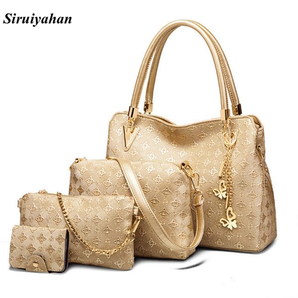 

luxury handbags women bags designer women's shoulder bag 3 pieces handle bags set solid leather tote bag