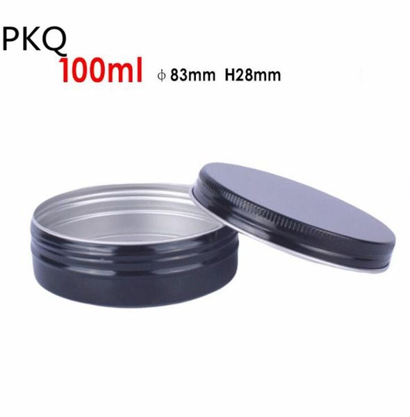 

60pcs 100ml black/gold empty aluminum pot jars cosmetic containers with lid eye cream hair conditioner tin cosmetic metal