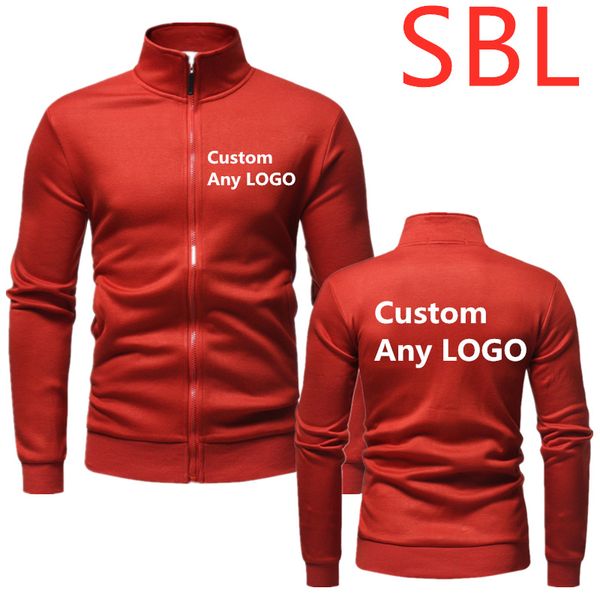 

sbl sweatshirt man customize any logo long sleeve standing collar fashion autumn winter casual hoodie tracksuits zipper jacket, Black;brown
