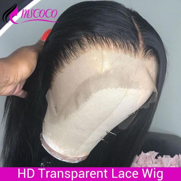 

hd transparent lace wigs straight lace front human hair wigs pre plucked with baby hair remy brazilian hd frontal wig, Black;brown