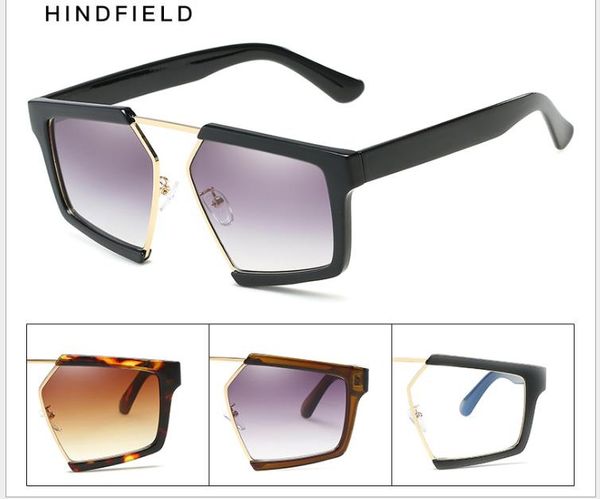 

retro trend sunglasses big box gradient color sunglasses new men and women sunshade mirror, White;black