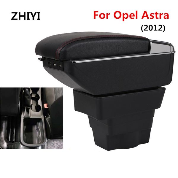 

car armrest box dual layer center console storage box led usb interface seat for 2012 astra armrest cup holder
