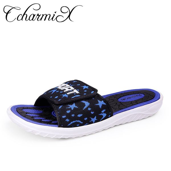 

ccharmix summer mens slippers outdoor beach casual men slides shoes nice sleepers men summer slippers massage sport, Blue;gray