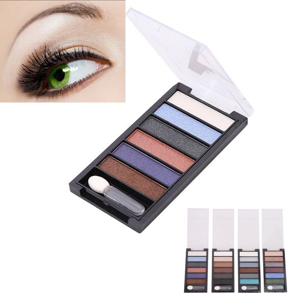 

6 color eyeshadow strip palette pearlescent matte nude-border makeup qq99