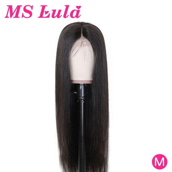 

straight malaysian lace front human hair wigs ms lula remy hair 150 density 360 lace frontal wig for black women natural color, Black;brown