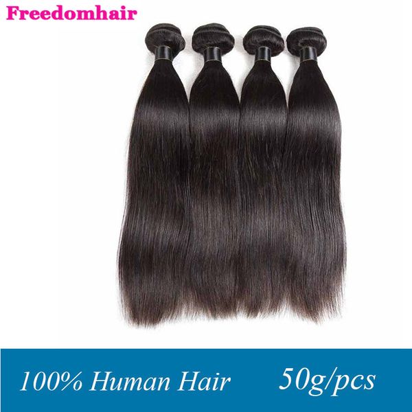 

brazilian remy human hair weaves virgin human hair bundles straight peruvian indian malaysian remy human hair extensions, Black