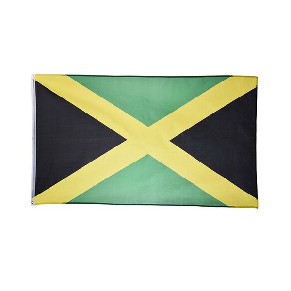 Jamaika-Flagge, 3 x 5, 150 x 90 cm, individuell zum Aufhängen, national, alle Länder, digital bedrucktes Polyester, kostenloser Versand, Unterstützung für Drop-Shipping