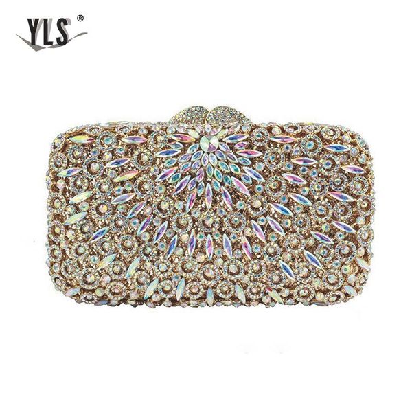 

yls celebrity evening silver diamond clutch women bride wedding party crystal purses handbag sac main femme fashion bag
