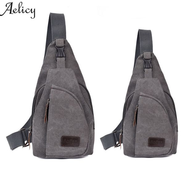 

aelicy women men casual canvas unbalance shoulder bag casual functional men chest pack sling bag 2019 new 5 colors sale