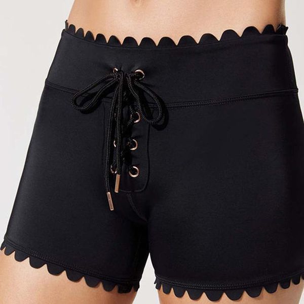 

women yoga shorts black lacy bottom high waist sport fitness quick dry short gym running workout leggings, White;red