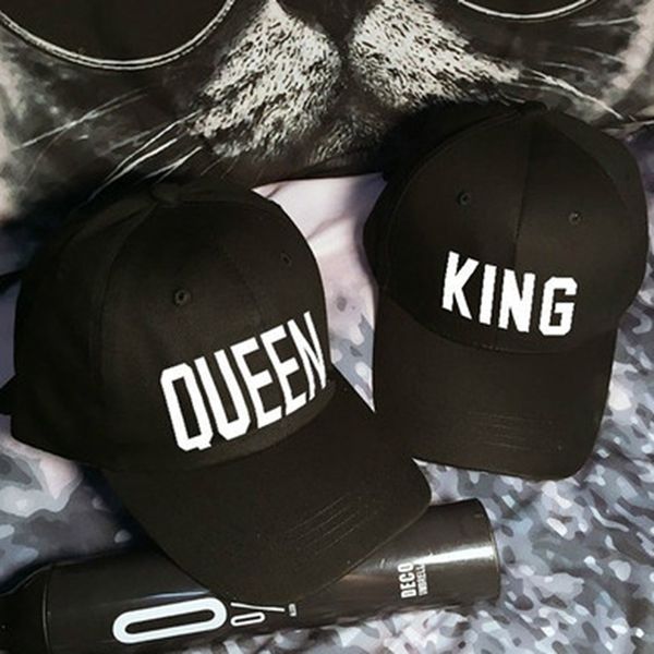 

king queen cap with printing snapback hip hop baseball caps man lovers couples men women cartoon pattern casquette homme, Blue;gray