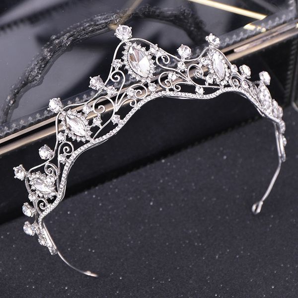 

women princess fashion rhinestones wave alloy crystal crown tiaras bridal bride wedding party hair jewelry accessories