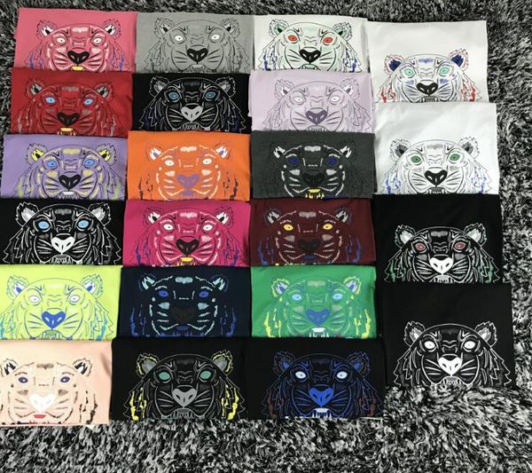 

mens designer t shirt summer women tiger head letter print cotton kz fashion brand short sleeve shirts white