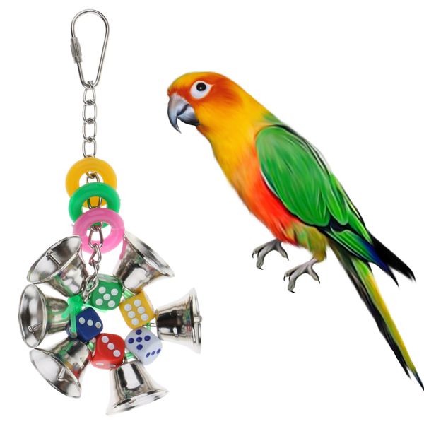 

bird parrot cage swing climbing toy with bell birdcage hanging ornament