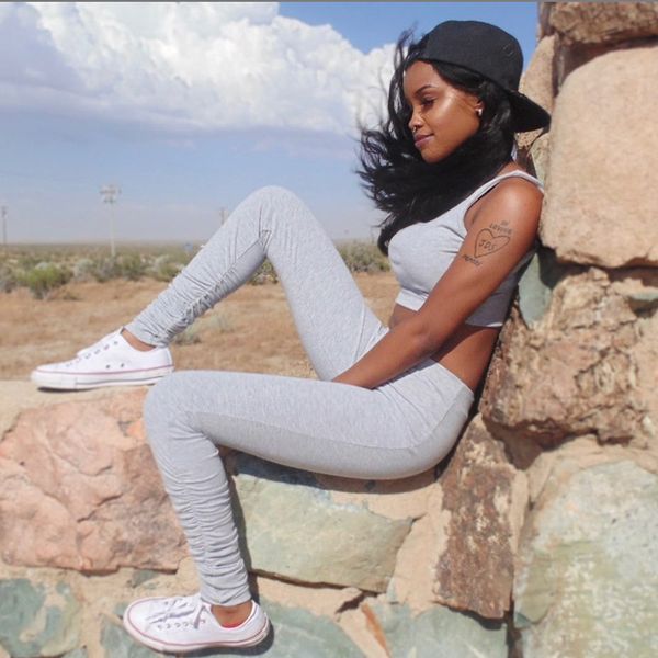 

haoyuan tracksuit two piece set summer clother for women crop stacked leggings pant club outfits sport matching sets, White