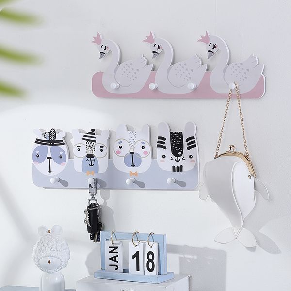 

creative hook shelf door personality wall hanging children's room home wall decoration cute cartoon animal bear coat hook