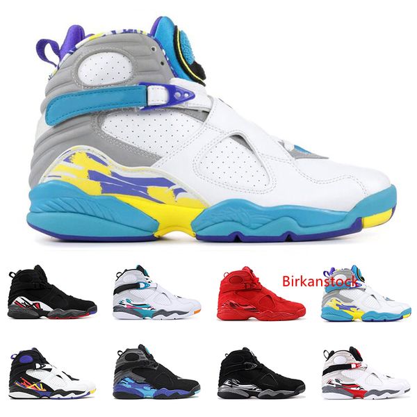 

2019 8s мужская баскетбольная обувь high top valentines day white aqua 3peat chrome countdown pack мода 8 мужские спортивные кроссовки