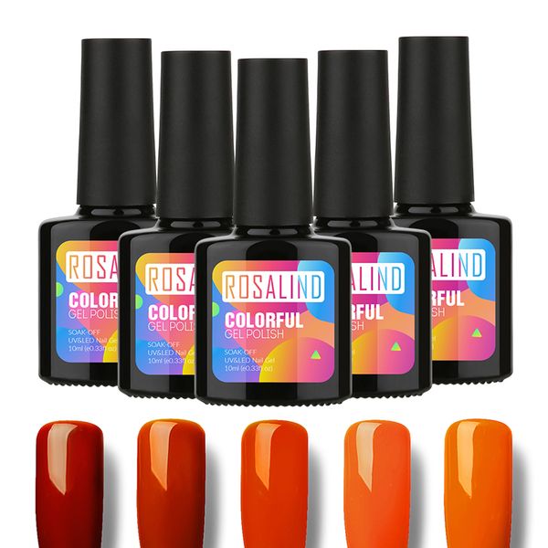 

rosalind 10ml orange color series uv nail gel polish gel varnish lacquer nail art manicure kit uv led professional polish