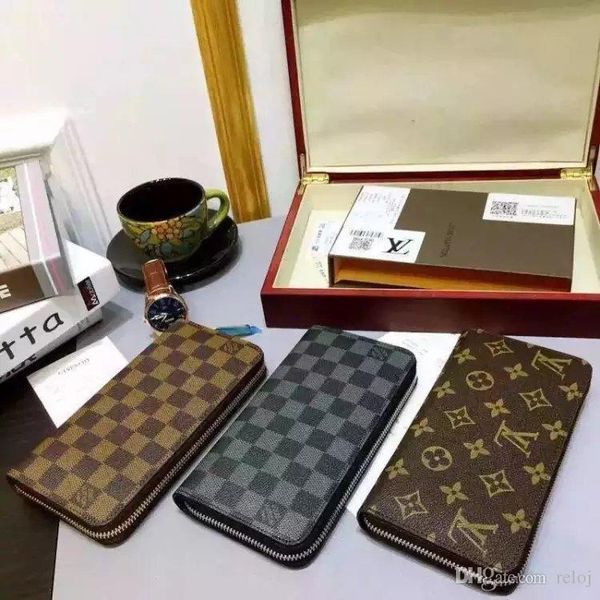 

Кожаный бумажник на молнии Louis Vuitton lv ysl MCM Gucci сумки для мужчин роскошные WalletBagsClutch Zippy кошелек