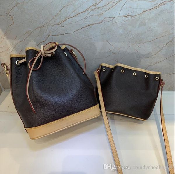 

designer's old flower bucket bag mini leather messenger small bag european and american fashion women's bag