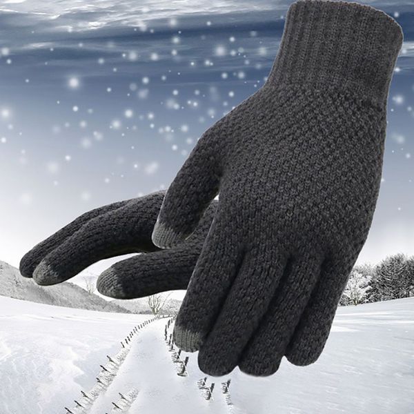 

autumn and winter knit gloves men's sports men's gloves warm riding tools
