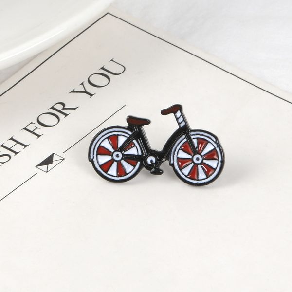 

cute bicycle lapel metal pins promote environmentally sports brooches badges backpack accessories pins jewelry gift for friends, Gray