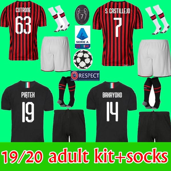 

Ac milan 19 20 occer jer ey 2019 2020 home away football men kit hirt paqueta borini piatek caldara cutrone cami a calhanoglu maillot