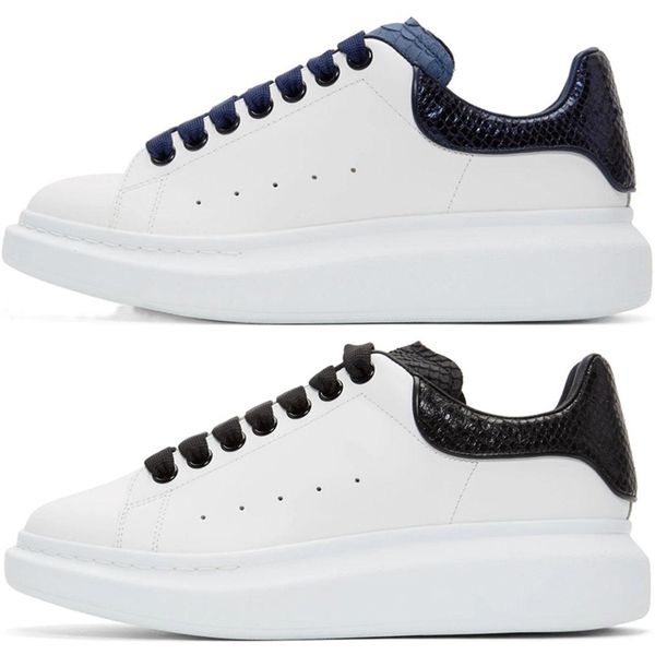 

2020 designer men women mq sneaker casual shoes smart platform trainers luminous fluorescent shoe snake back leather chaussures pour hommes, Black