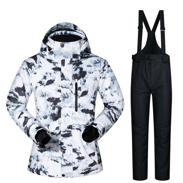 

2019 new thicken warm ski suit men women winter windproof waterproof skiing snowboarding jacket pants suit male female plus size