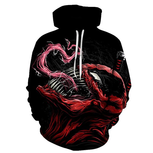 

новая мода женщины / мужчины miracle фильм venom забавный 3d printed повседневный длинным рукавом осень зима толстовки толстовка k140, Black
