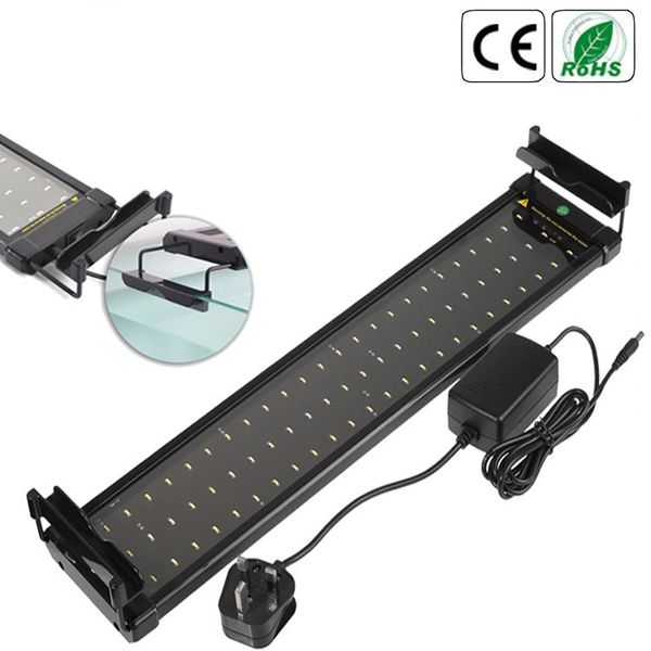 

50-70cm 100-240v aquarium led lighting fish tank light lamp with extendable brackets white and blue leds fit for aquarium