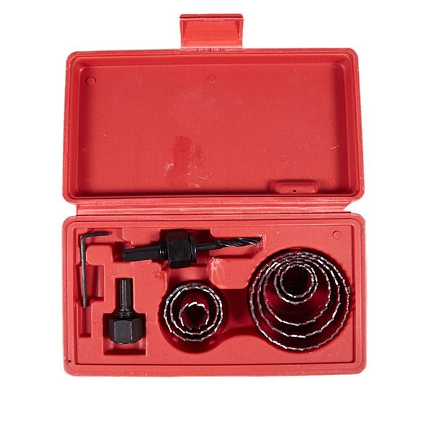 

8 pcs wood alloy iron cutter bimetal hole saw drill bit kit with hex wrench red