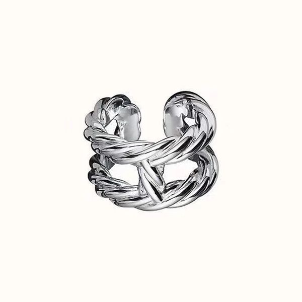 

fashion ring stainless steel jewelry anti-wire h ring men and women couple ring mens gold rings luxury designer jewelry bague pour hommes, Silver