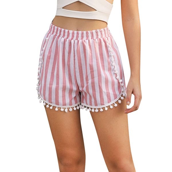 

summer street style women rainbow print sport elastic short pants beach wear high waist shorts for female 2020, White;black