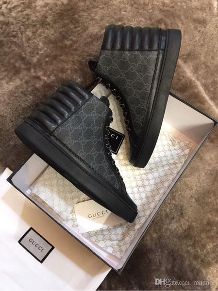 

20fw 2019 men's canvas shoes spring autumn the new lace-up high style men vulcanize shoes sneakers flats men's shoes yetc7, Black