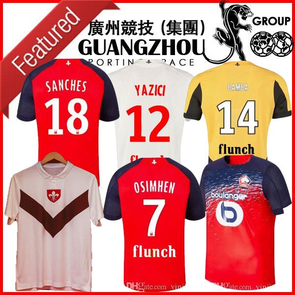 

19 20 lo c lille occer jer ey 75th anniver ary 2019 2020 pecial edition anche o imhen maillot bamba yazici man kid football hirt, Black;yellow