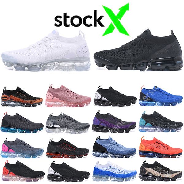 

новое поступление 2018 2019 fly 2.0 3.0 мужские кроссовки тройной черный белый женщины дышащий chaussures подушка спортивные кроссовки трене