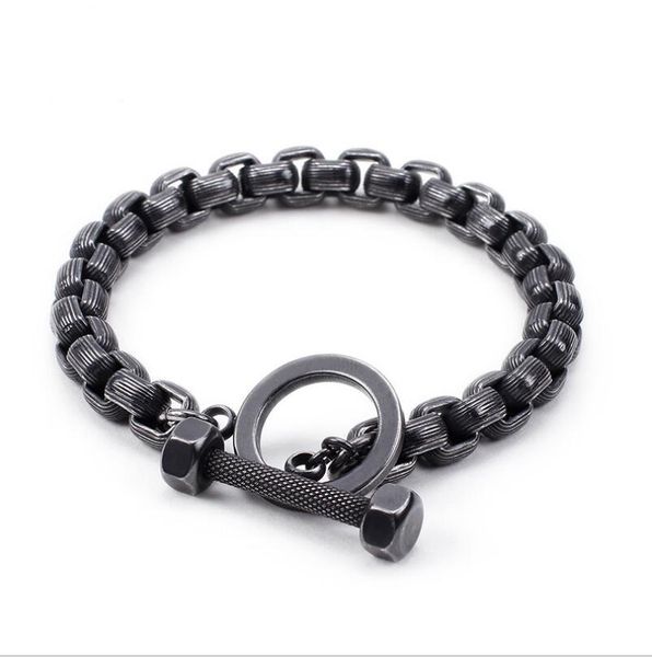 

steel color dumbbell bracelet men's fitness trinkets fitness bracelet, Black